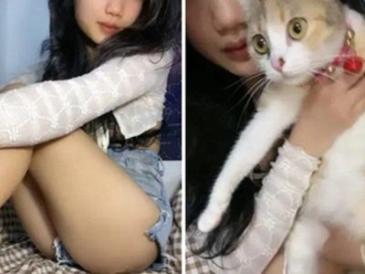 Em gái yêu mèo và đặc biệt thích ở nhà móc lồn